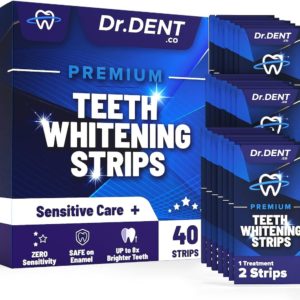 DrDent Premium Teeth Whitening Strips - 20 Sessions Non-Sensitive Formula